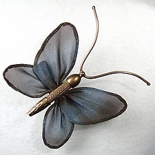 4-Winged Butterfly by Sarah Cavender (Metal Brooch)