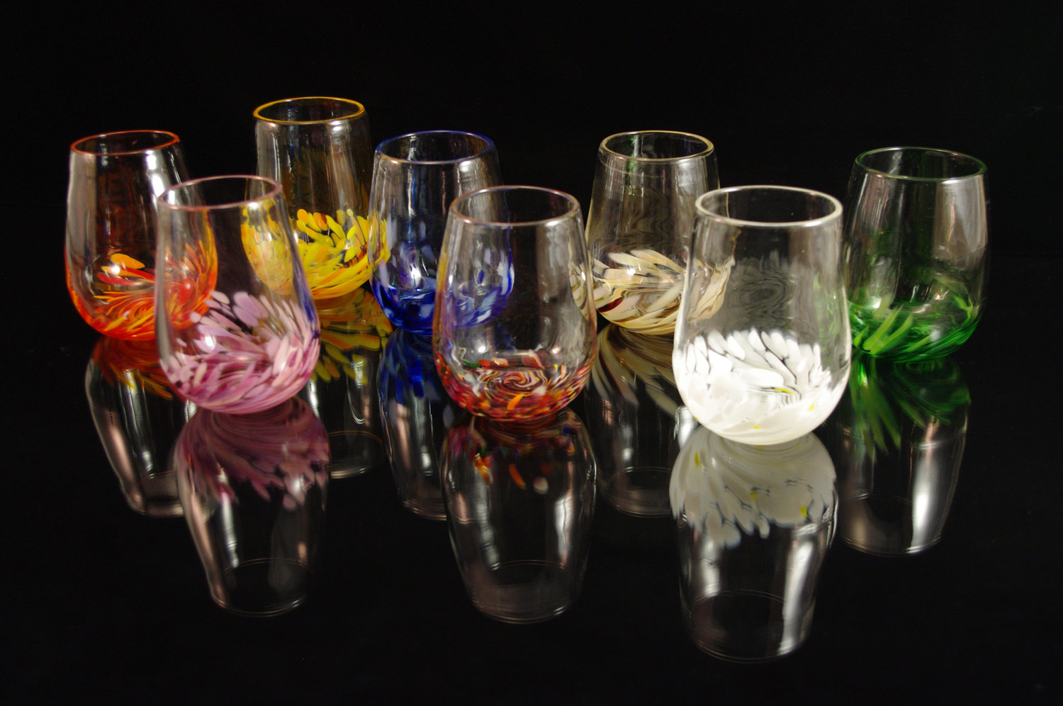 Vino Breve 8 Piece Set By Corey Silverman Art Glass Cups Artful Home