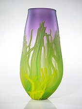 Purple Sea Fan Vase by David Leppla (Art Glass Vase)