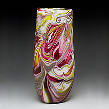 Flattened Cylinder Marble Vase by Bryan Goldenberg (Art Glass Vase)