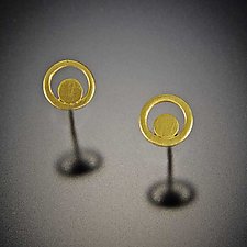 Filigree Dot Stud Earrings by Ananda Khalsa (Gold Earrings)