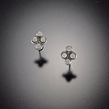 Raised Disk Stud Earrings by Ananda Khalsa (Silver Earrings)