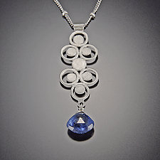 Kyanite Filigree Charm Necklace by Ananda Khalsa (Silver & Stone Necklace)