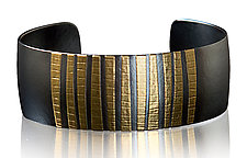 Narrow Barcode Cuff by Tom McGurrin (Gold & Silver Bracelet)