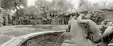 Cherub Fountain - Dumbarton Oaks by Mel Curtis (Black & White Photograph)