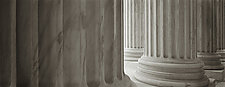 Supreme Court Columns Panoramic #3 by Mel Curtis (Black & White Photograph)