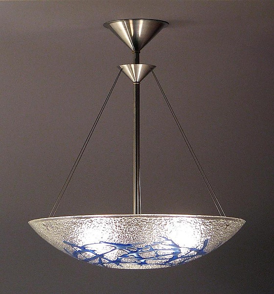 Azure Bramble Bowl Pendant By George, Glass Bowl Pendant Lights