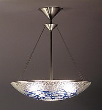 Azure Bramble Bowl Pendant by George Scott (Art Glass Pendant Lamp)