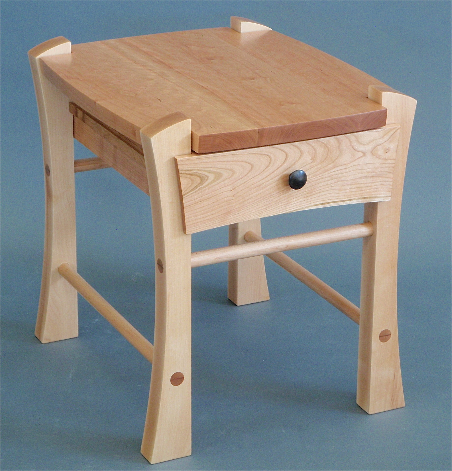 Single Drawer Bedside Table by Todd Bradlee Wood Side 