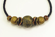 Antique Gold Chinese Necklace by Loretta Lam (Polymer Clay Necklace)