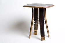 Wine Barrel Side Table by Wes Walsworth (Wood & Steel Side Table)