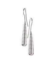 Ribbed Earrings Round by Karen and James Moustafellos (Silver Earrings)