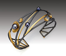 Monarch Cuff by Judith Neugebauer (Gold, Silver & Pearl Bracelet)